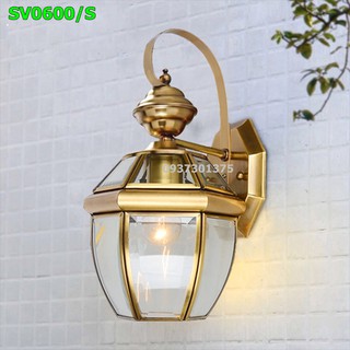 Đèn Tường Đồng Kính B0600/S Trang trí cột hiên,ban công ngoài trời và tường cầu thang trong nhà,Tặng Kèm bóng đèn led