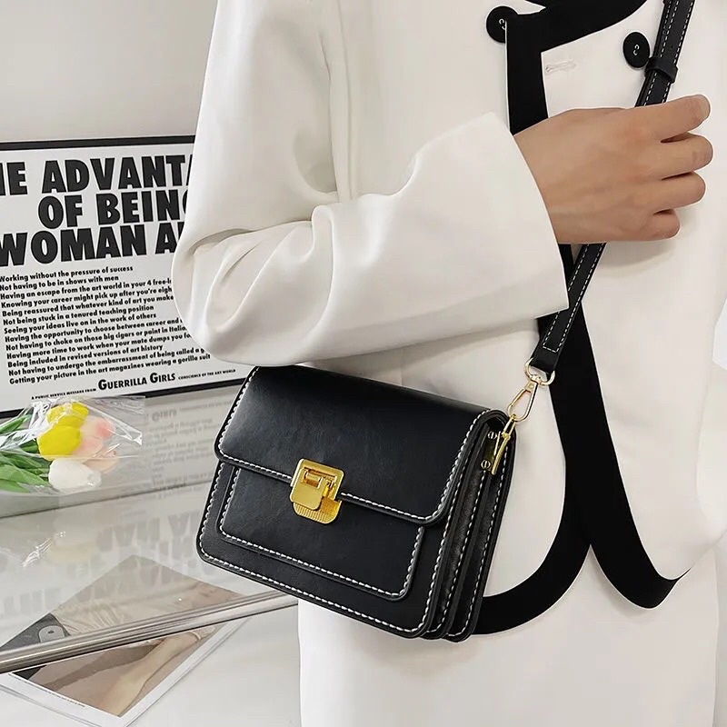 M28_Túi Xách Da PU Dáng Vuông Tự May Handmade