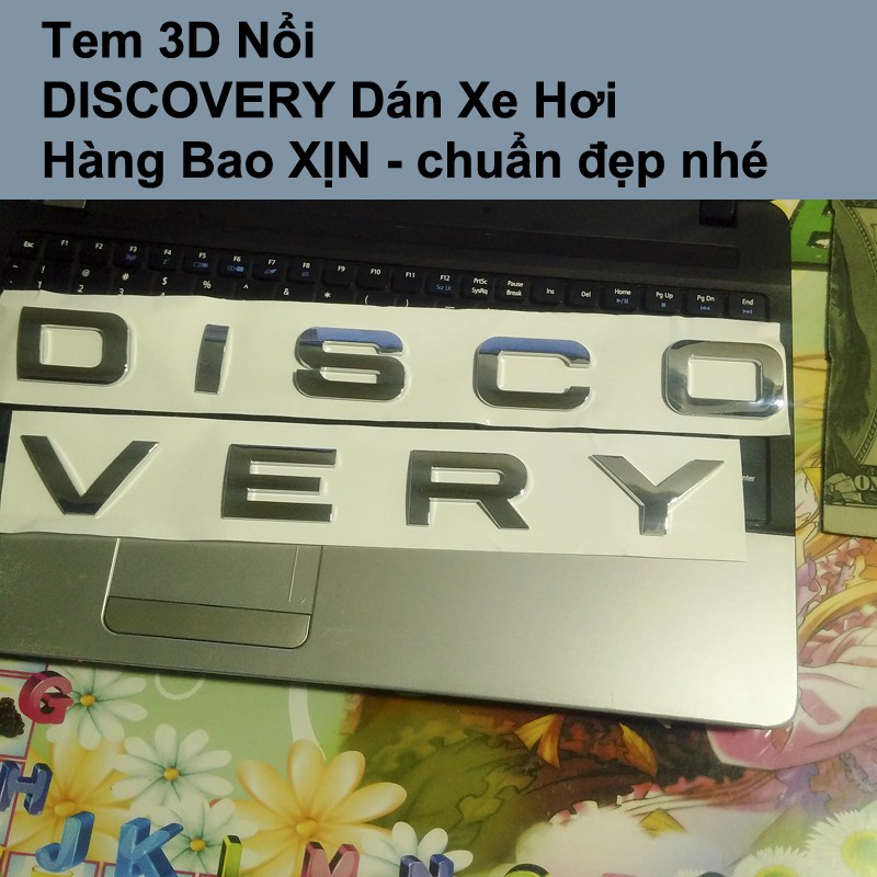 Bộ tem chữ nổi 3D DISCOVERY trang trí xe hơi ô tô MÀU BẠC SÁNG hàng xịn