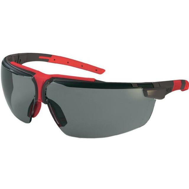 Kính Uvex 9190286 I-3 Safety Glasses Red Frame Grey Supravision HC-AF Len Gọng Đỏ\ Tròng Xám Đen (kèm hộp)