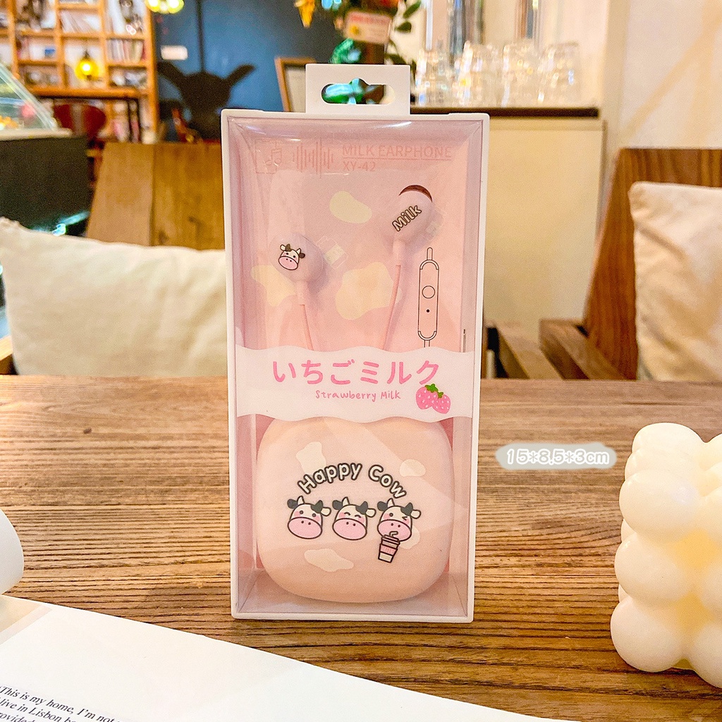 Tai Nghe 2 Dây Kèm Hộp Đựng Cute Có Mic Đàm Thoại Âm Thanh Siêu Hay