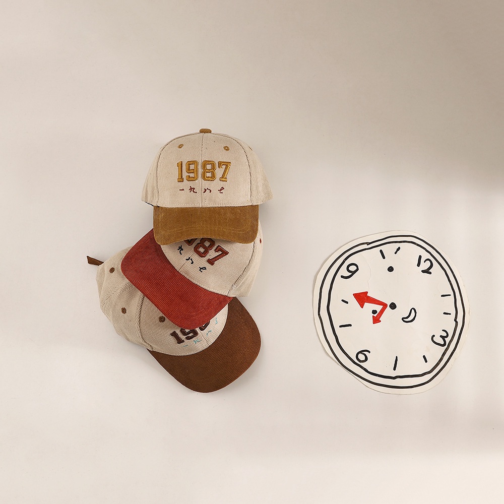 Mũ Lưỡi Trai Thêu Số 1987 Thiết Kế Mới Năng Động Thời Trang Dành Cho Bé