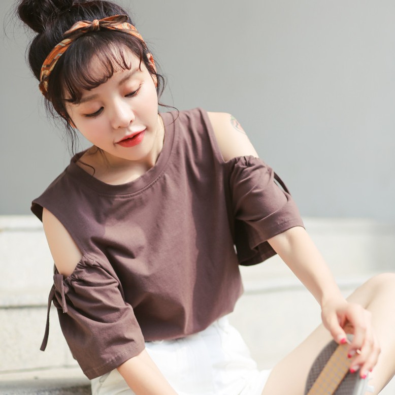 Áo Thun Tay Ngắn Cổ Tròn Màu Trơn 21823