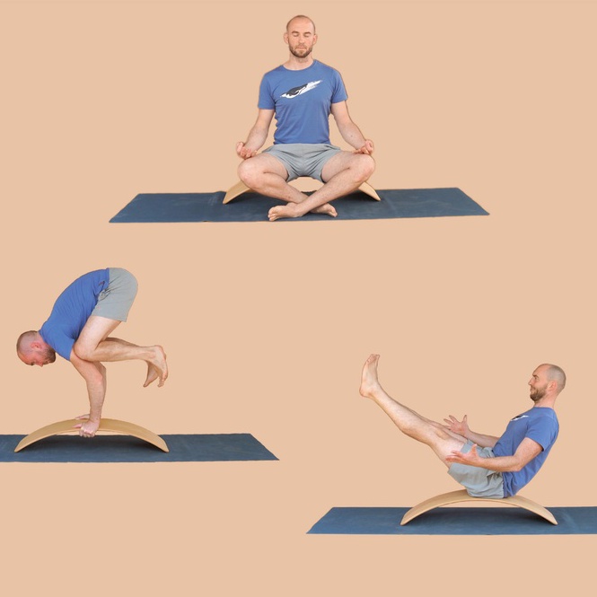 Ván gỗ cong tập thăng bằng, hỗ trợ tập luyện Yoga, Body Balance, Gym - Plyconcept Balance Board
