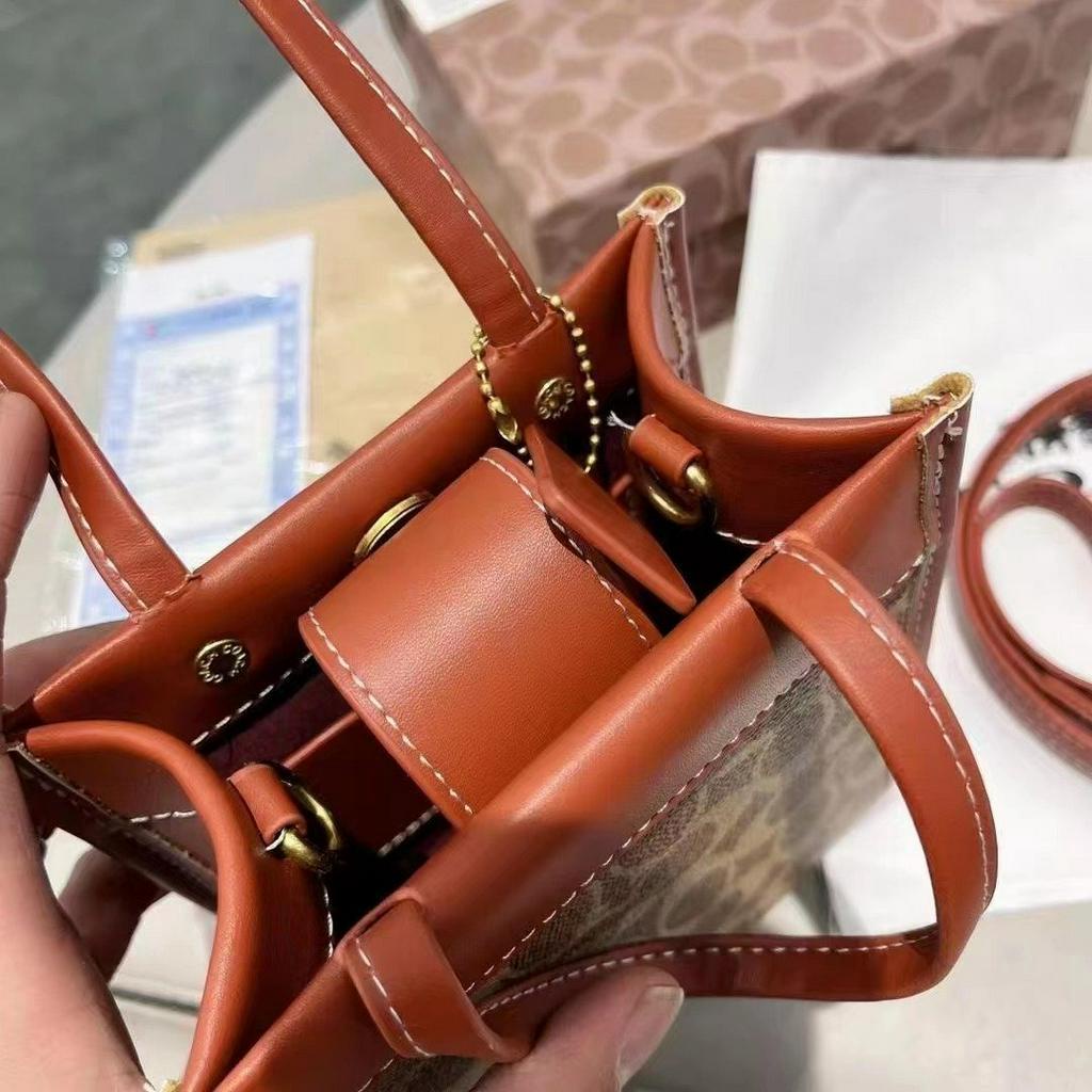 Túi tote nữ coach xách tay kèm dây đeo chéo fullbox