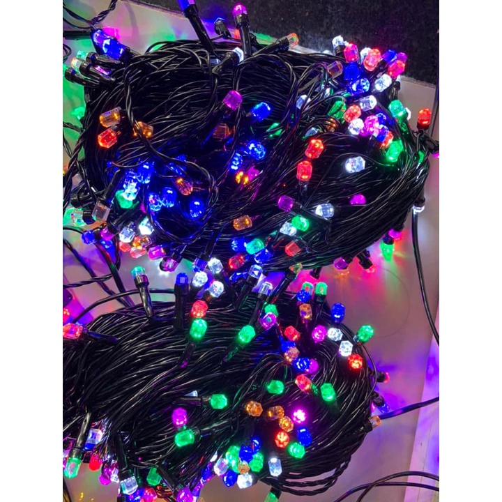 Dây đèn nháy 50m bóng led kim cương Trang Trí chống nước ngoài trời - Dây đèn led quấn cây, trang trí tết