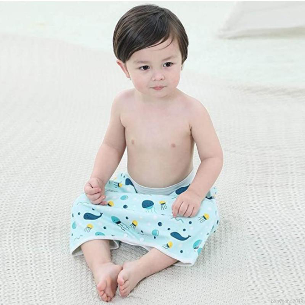 Chân Váy/ Quần Tập Luyện Bằng Cotton Chống Thấm Nước Chống Tràn Họa Tiết Hoa Gấu Cherry Cho Bé