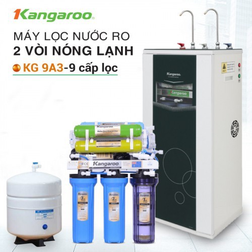 Máy lọc nước RO nóng lạnh 2 vòi KANGAROO KG09A3 (9 cấp lọc - Bao gồm tủ cường lực)