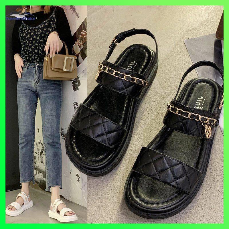 dép quai hậu nữ giá rẻ Dép Chống Trơn Trượt Giày Sandal Đế Bệt Thời Trang Mùa Hè Mới Dễ Phối Đồ Cho Học Sinh