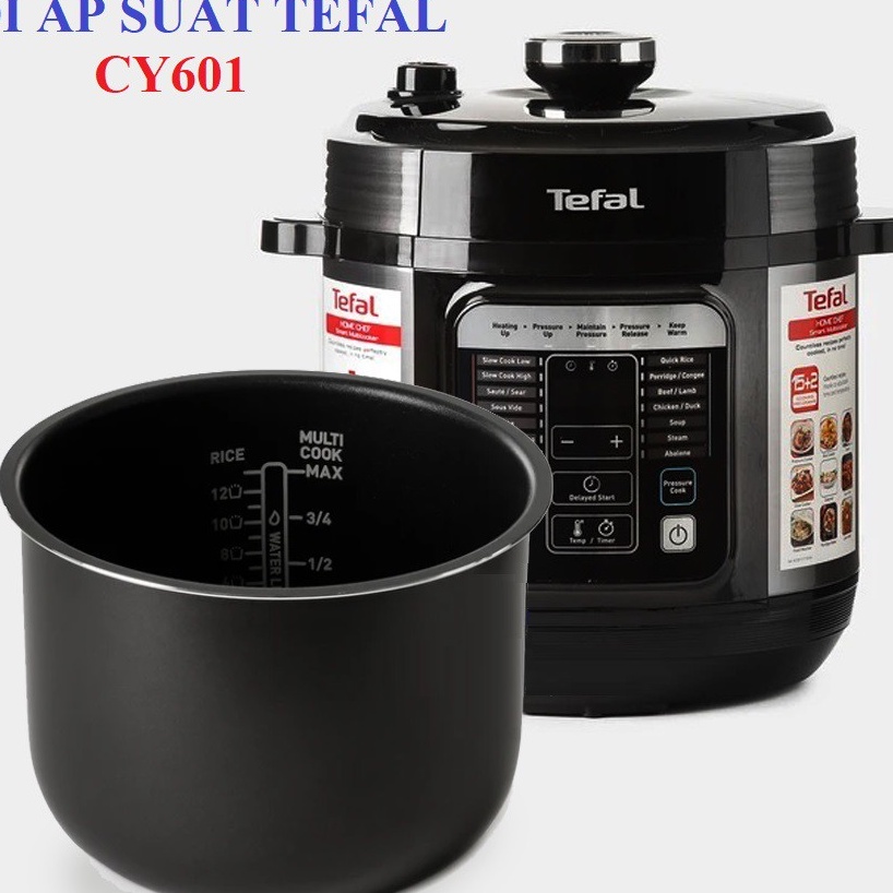 [Mã ELHADEV giảm 4% đơn 300K] Nồi áp suất điện Tefal CY601 - 6L . Hàng Chính Hãng - Bảo hành toàn quốc