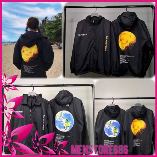 Áo khoác dù nam nữ quả đất venus earth L và Xl_ảnh thật trải sàn