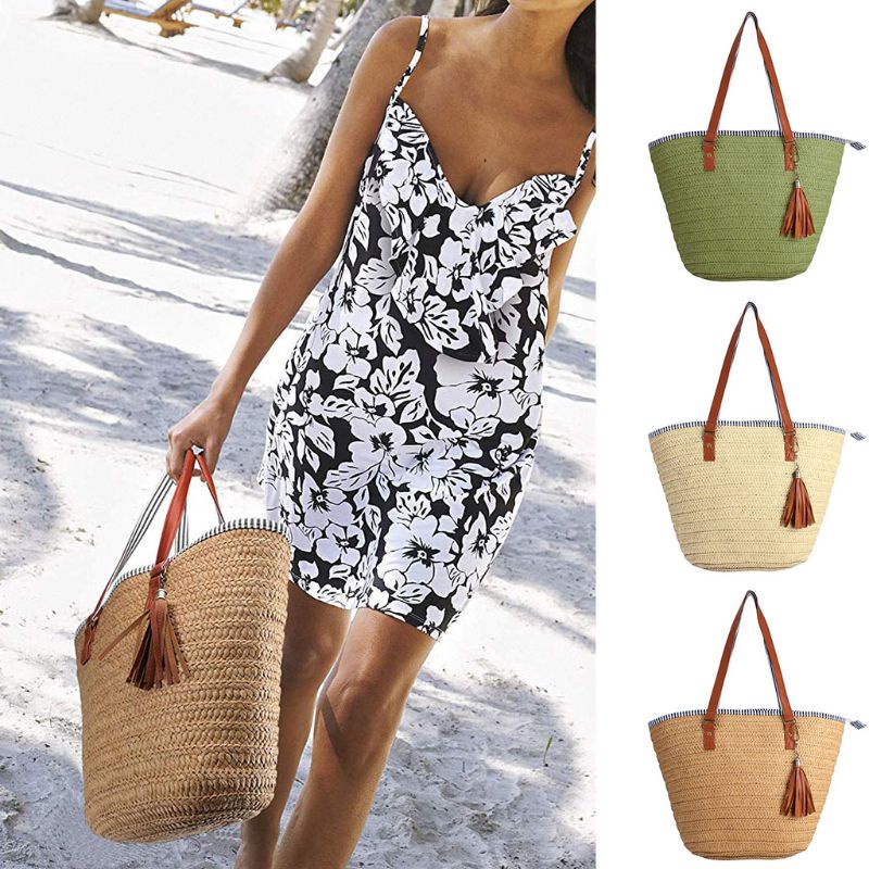 Túi Xách Đan Rơm Thời Trang Hè Cho Nữ