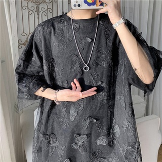 Áo Thun Cổ Tròn Dáng Rộng Màu Trơn Thêu Họa Tiết Đơn Giản Thời Trang Hàn Quốc Cho Nam Và Nữ