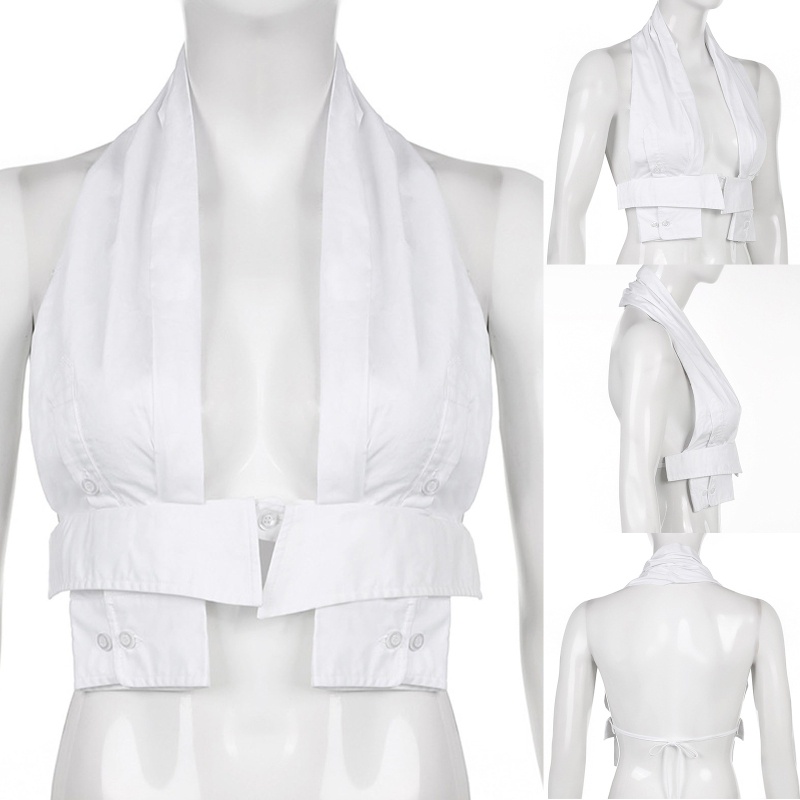 Áo Croptop Cổ Khoét Sâu Hở Lưng Quyến Rũ Dành Cho Nữ