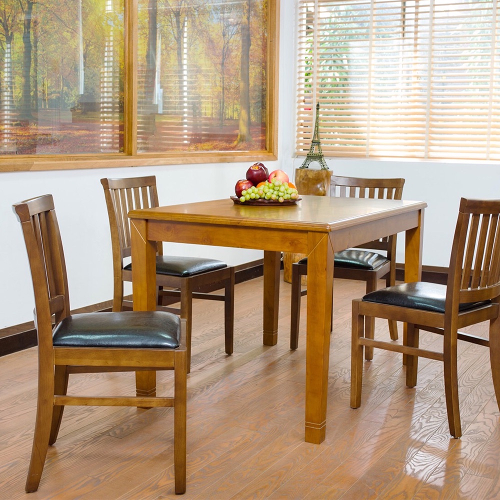 Bộ bàn ăn mặt gỗ IBIE Lane 4-6-8 ghế Andy tùy chọn kích thước, phong cách hiện đại, hàng cao cấp xuất khẩu
