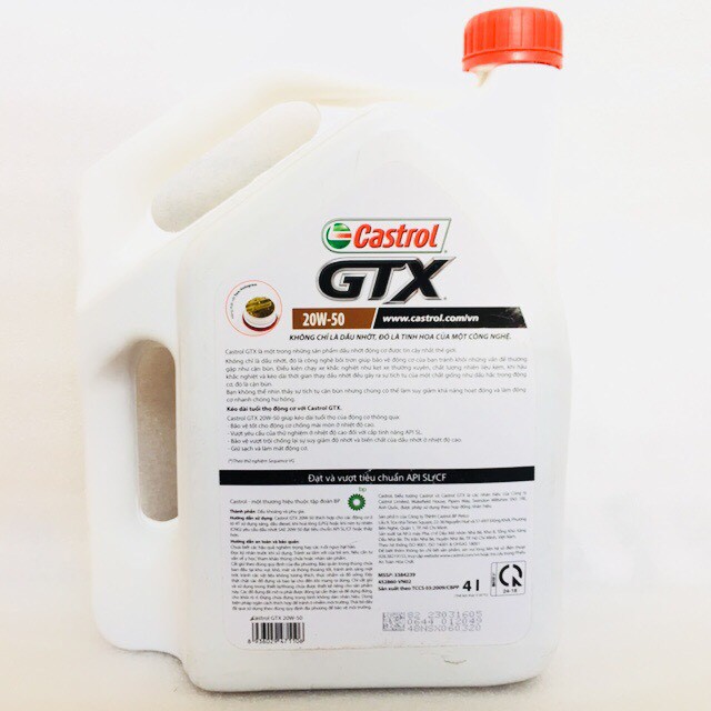 NHỚT CASTROL GTX 20w-50 4 lít