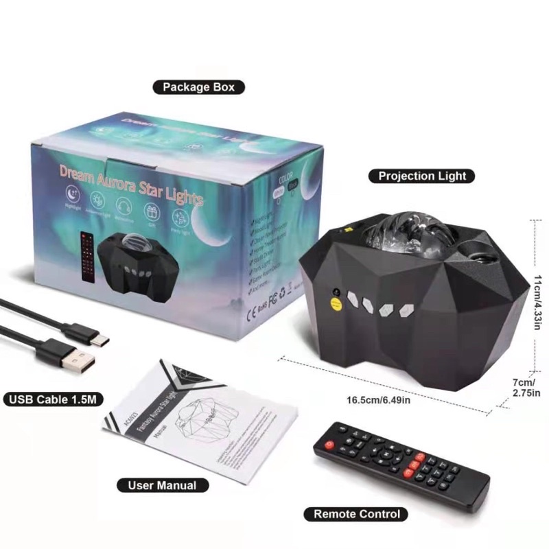 Đèn trôi màng mây thiên hà V5 chiếu sao trăng loa bluetooth