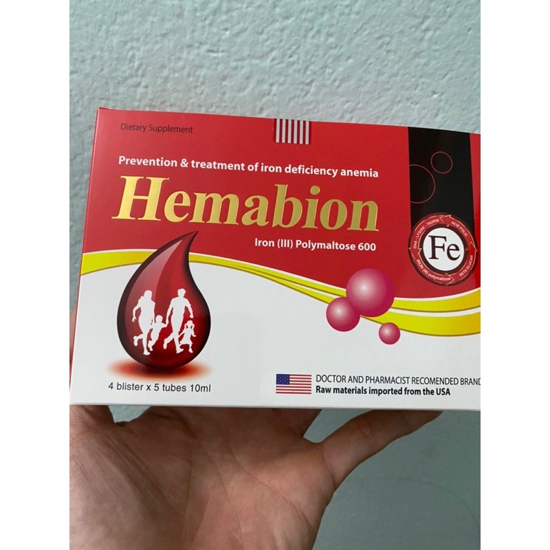 HEMABION BỔ SUNG THIẾU HỤT SẮT (20 ống) | Thế Giới Skin Care