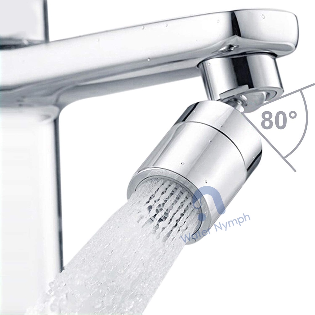 Đầu vòi rửa bát tăng áp, xoay 360 độ Waternymph tạo bọt, chống bắn, 2 chế độ phun tiện ích (tặng bộ ren)