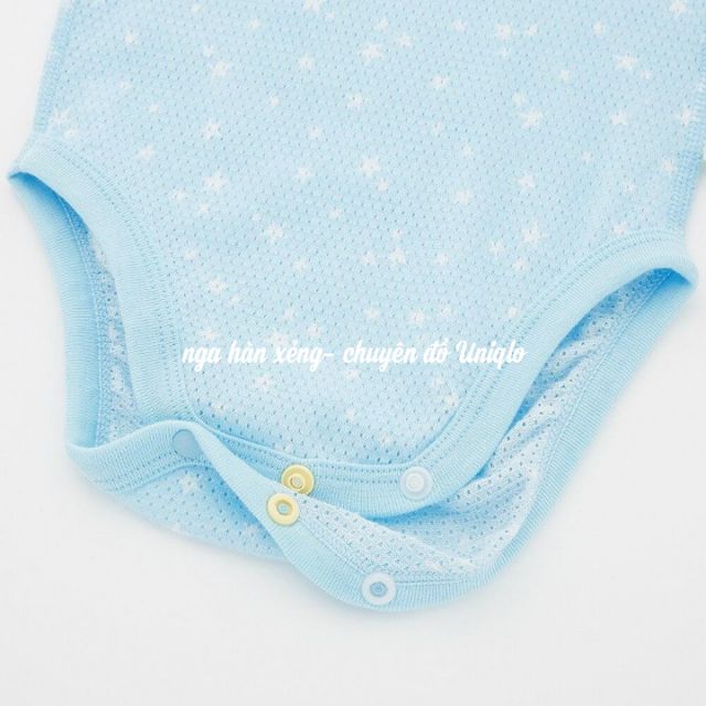 Set 2 body cộc tay Uniqlo chất cotton lưới thông hơi cho bé
