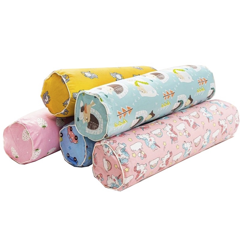 Gối ôm Sunzin Dành cho bé cotton 100% size 20x60, áo gối ôm có dây khóa kéo ruột gối bông gòn trắng