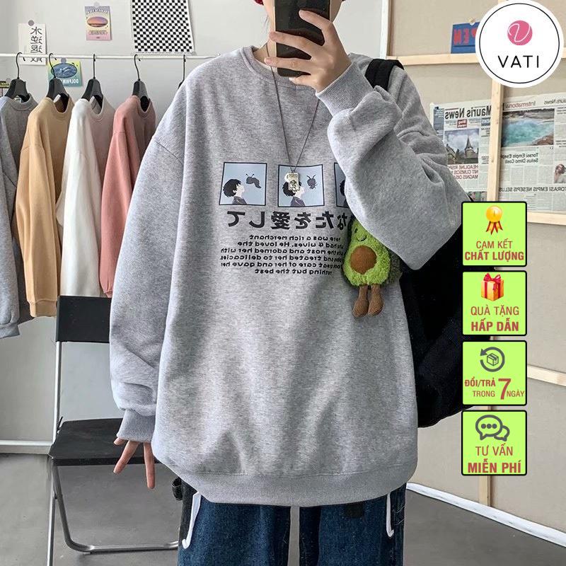 Aó Nỉ Sweater Họa Tiết Chữ Nhật Bản siêu dày.siêu ấm. | BigBuy360 - bigbuy360.vn