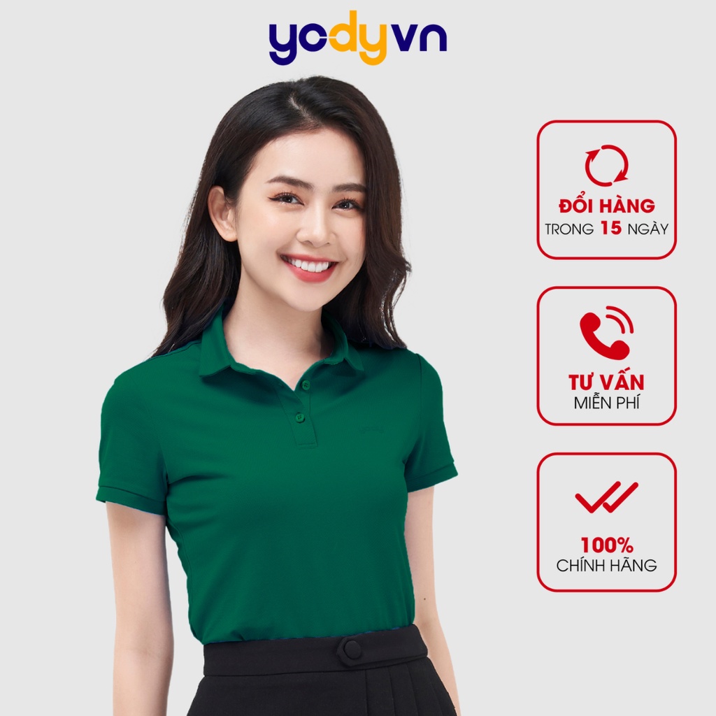 Áo polo YODY nữ chất liệu cotton mềm mịn thoáng mát APN5424