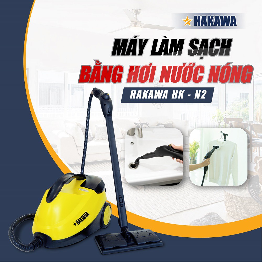 Máy làm sạch bằng hơi nước nóng HAKAWA - HK-N2 - Bảo hành 2 năm chính hãng HAKAWA