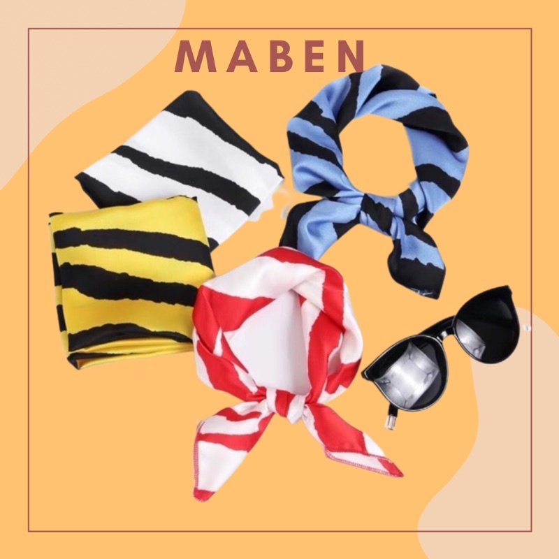 Khăn vuông size 50cm hoạ tiết ngựa vằn - Maben