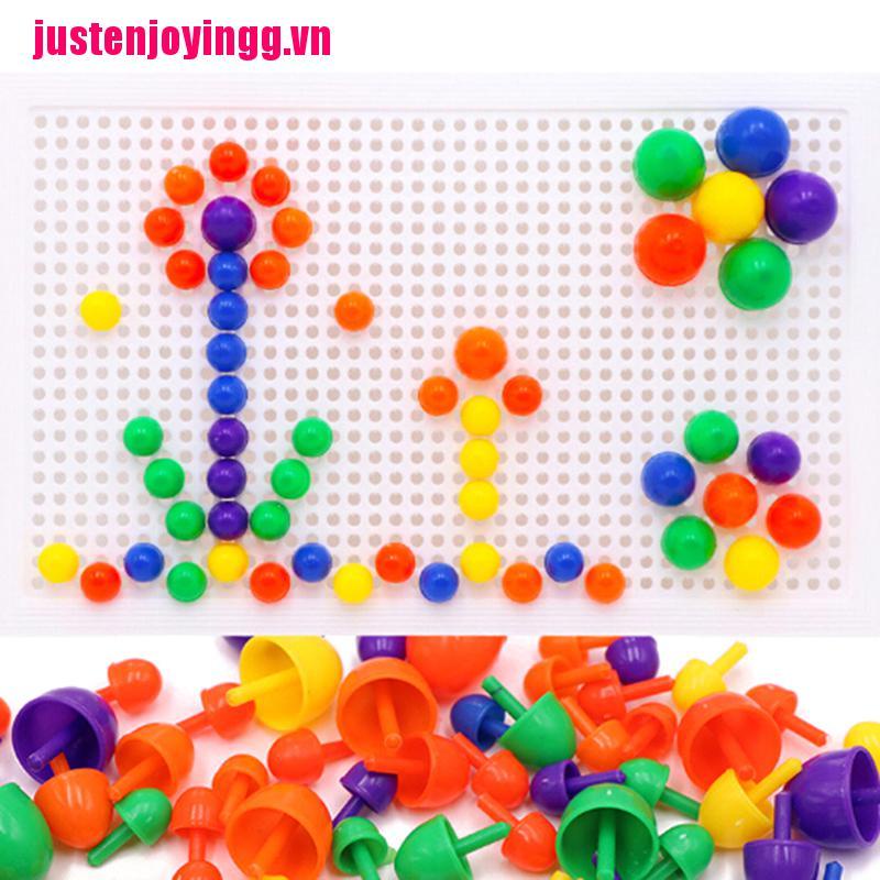 【justenjoyingg.vn】1Set Platsic Mushroom Studs Board Combinations Kids Educational Puzzle Toys