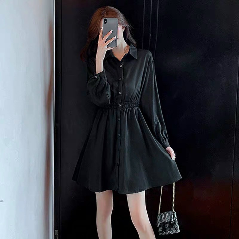 Đầm Sơ Mi Chun Eo Siêu Xinh Fix Mọi Dáng