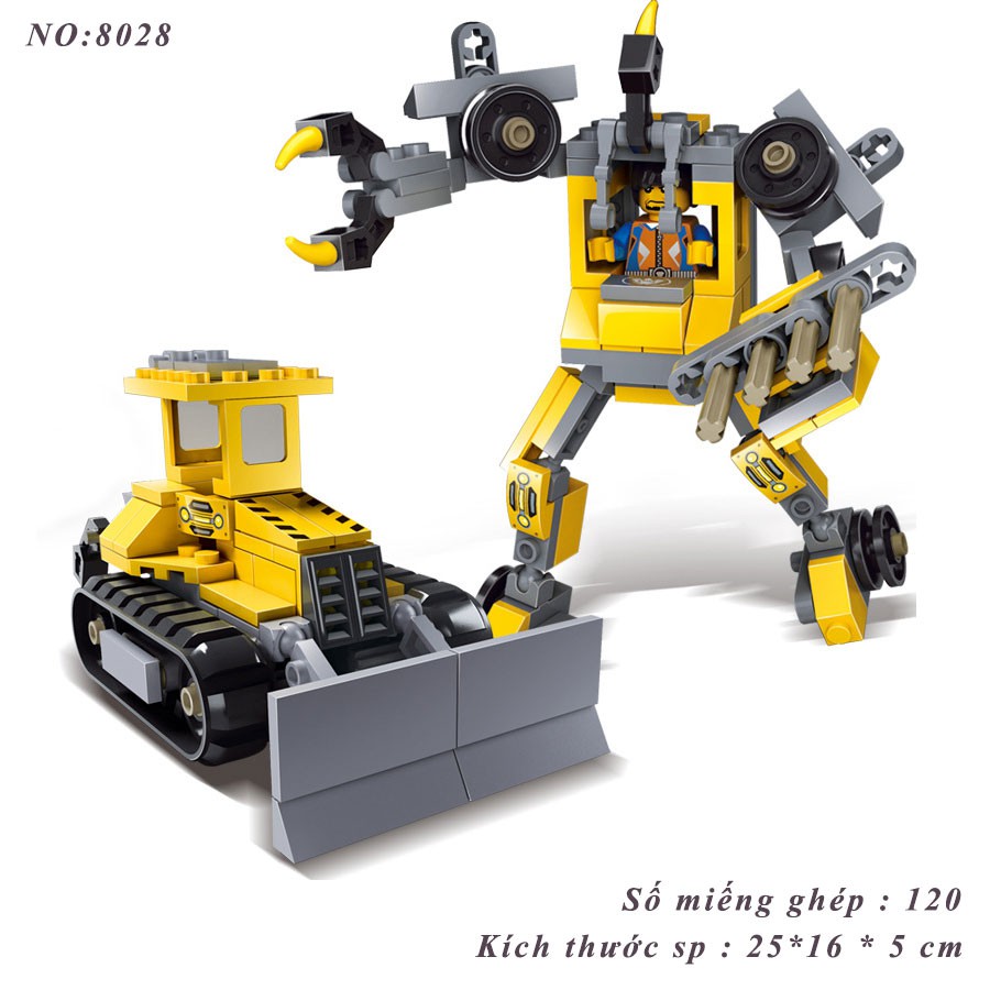 Đồ chơi xếp hình lắp ráp Biến thành xe và robot Blockbuilding