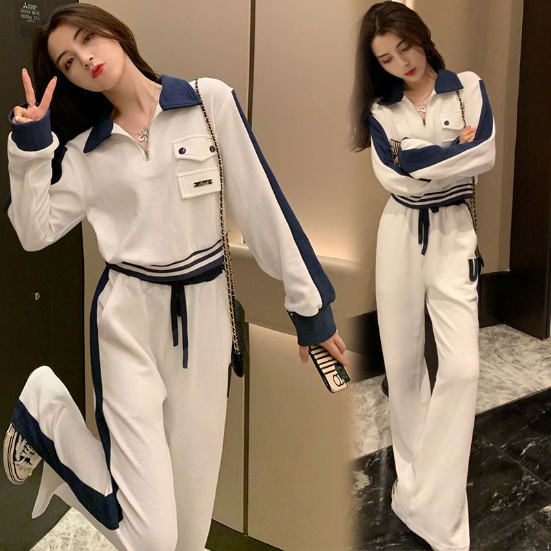 Bộ Đồ Thể Thao Hai Mảnh Dáng Rộng Thêu Họa Tiết Phong Cách Hàn Quốc Thời Trang Mùa Thu 2022 Dành Cho Bạn Nữ