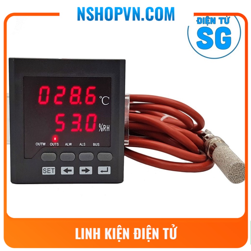 Bộ khống chế điều khiển nhiệt độ độ ẩm CJ-602 có sensor vỏ bọc kim loại ngõ ra báo động/cảm biến chống ẩm IP55