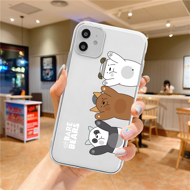 Ốp Điện Thoại TPU Silicon Trong Suốt Hình Gấu Dễ Thương Cho iPhone 6/6s 7/8 6Plus/6sPlus Plus X XR XSMAX 11 12 13 Pro Promax SE 2020 SE3