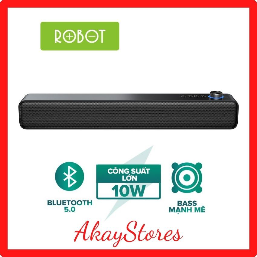 Loa Bluetooth Để Bàn ROBOT RB480 AkaySotore- Công Suất 10W Pin 1200mAh - Hỗ Trợ Kết Nối Thẻ Nhớ MicroSD/USB AUX BH 12th