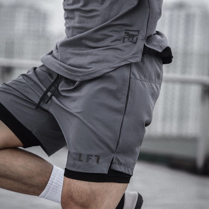 QUẦN THỂ THAO 2 LỚP LFT [GHI]