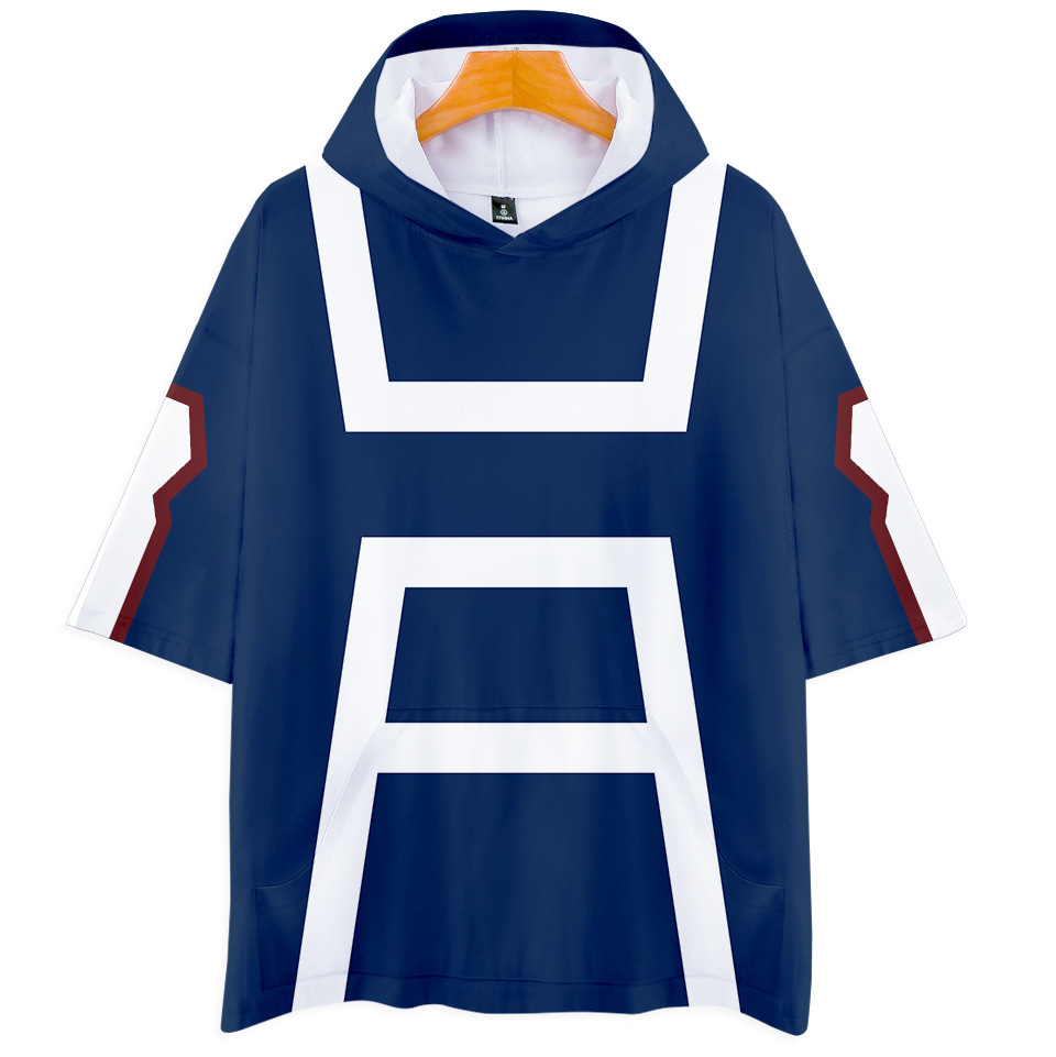 Áo Khoác Hoodie Tay Ngắn In Hình Anime My Hero Academia Izuku Shoto Katsuki Plus size Cho Halloween