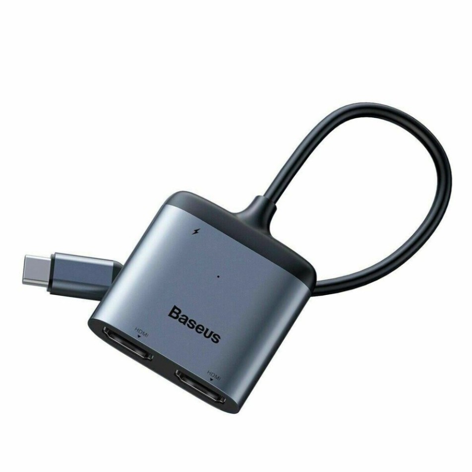 Bộ Hub chuyển đổi Baseus Enjoy Type C sang HDMI x 2 , sạc PD 60W cho Macbook, Laptop..