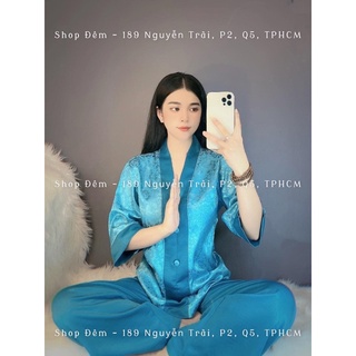 Set Pháp Phục Phật Tử Gấm Lụa Ba Nút Dành Cho Nữ