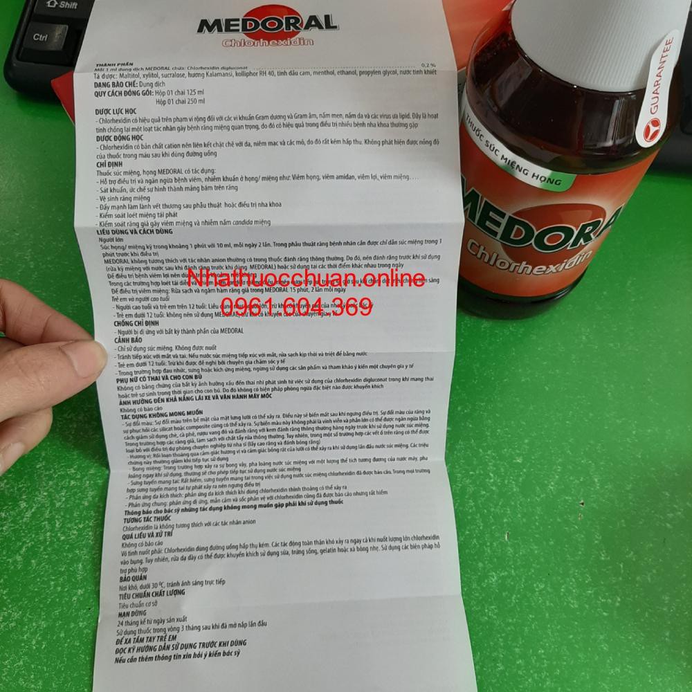 MEDORAL 250ml Nước súc họng , miệng