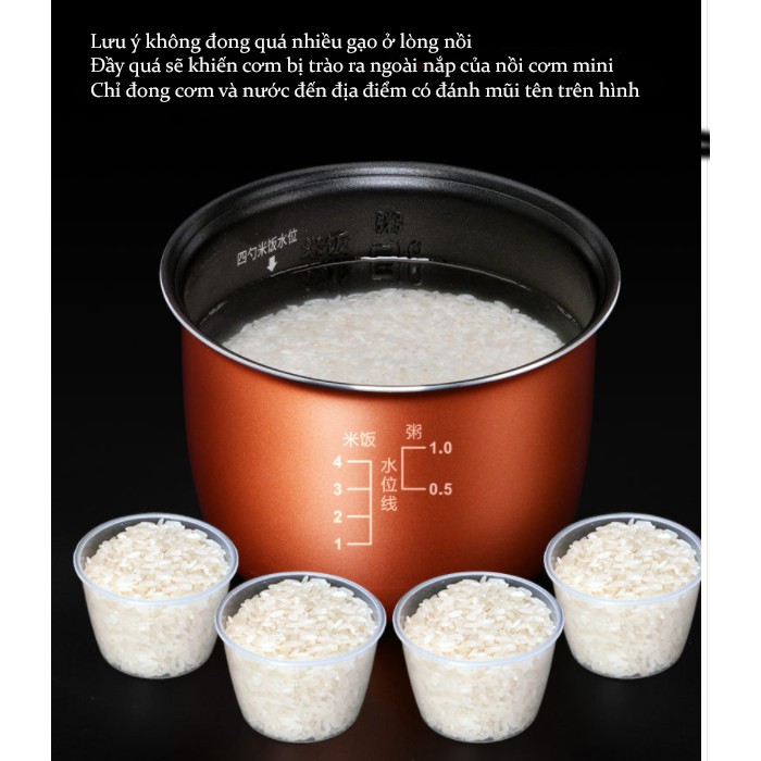 Nồi cơm điện mini hãng UXUE B12 lòng rời chống dính tiện ích nội địa TQ | BigBuy360 - bigbuy360.vn