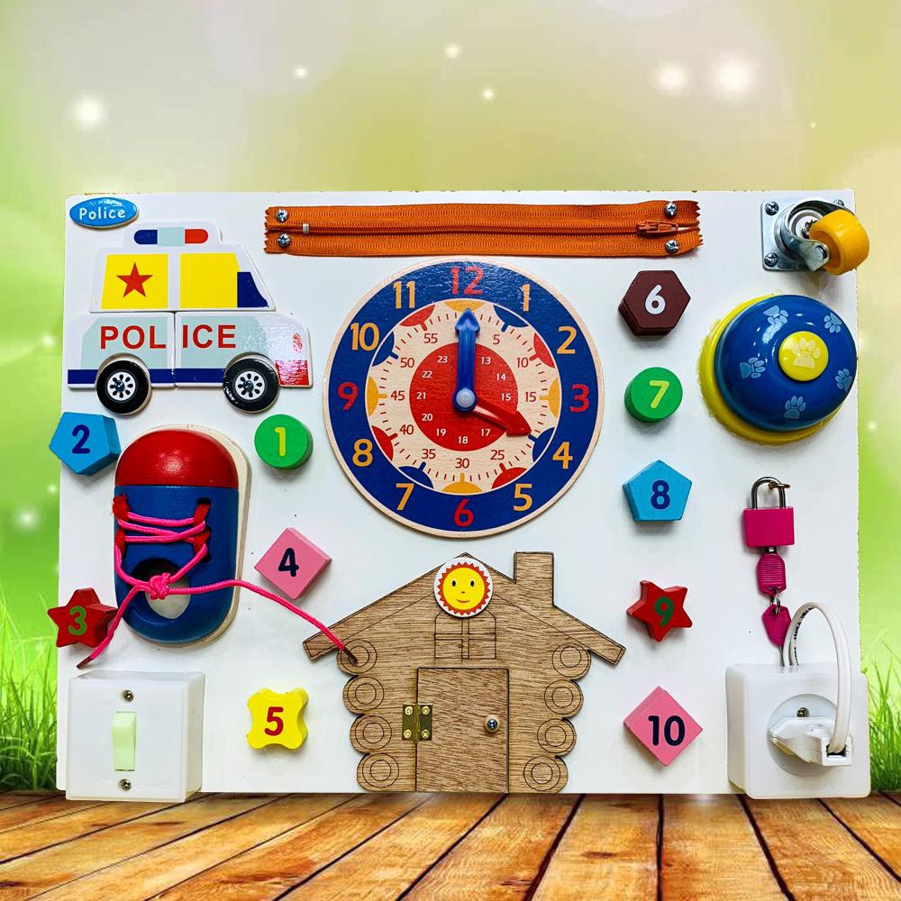 Đồ Chơi Gỗ Benrikds, Bảng Bận Rộn Busy Board Kích Thích Sự Phát Triển Trí Não Của Bé- BR02