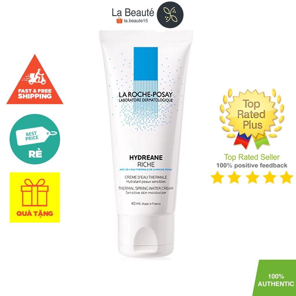 La Roche-Posay Hydreane Riche - Kem Dưỡng Cấp Nước Cho Da Hỗn Hợp Thiên Khô, Khô Nhạy Cảm 40ml