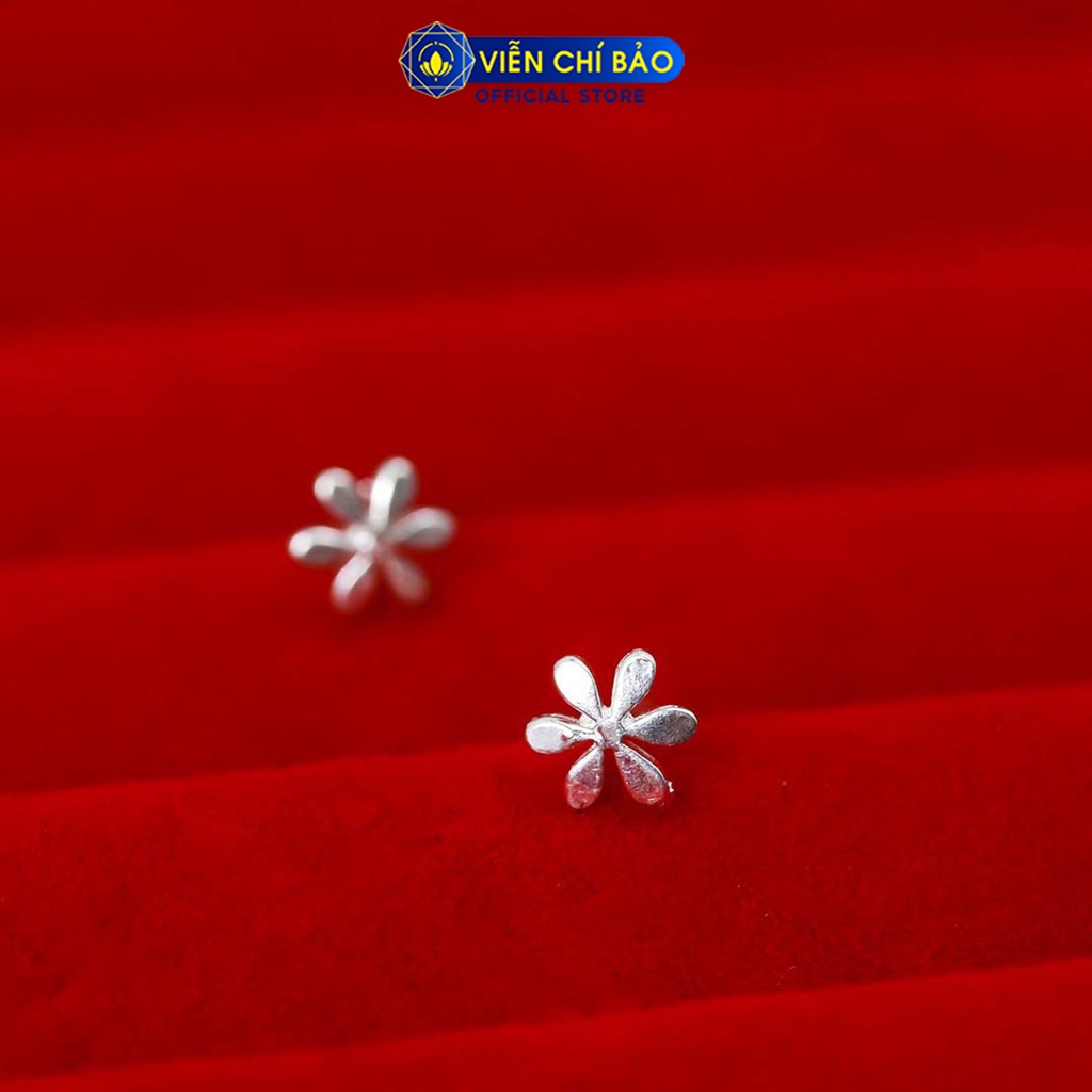Bông tai bạc nữ hoa Cúc nhí chất liệu bạc 925 thời trang phụ kiện trang sức Viễn Chí Bảo E018