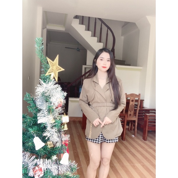 Áo khoác vest blaser kèm đai siêu xinh