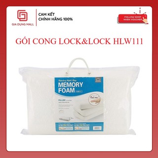 Gối Memory Foam 50D Hình Cong Lock&Lock HLW111(50 x 30 cm)Chính hãng-Thiết kế cong theo đầu và gáy,bảo vệ cột sống