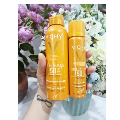 Xịt chống nắng Vichy 75ml và 200ml Dạng Phun Sương Chính Hãng 100%