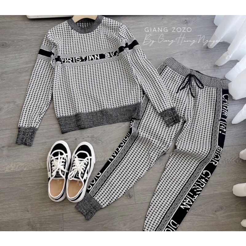 Bộ đồ len nữ chữ zic rắc cổ tròn cực hot lại về thêm.