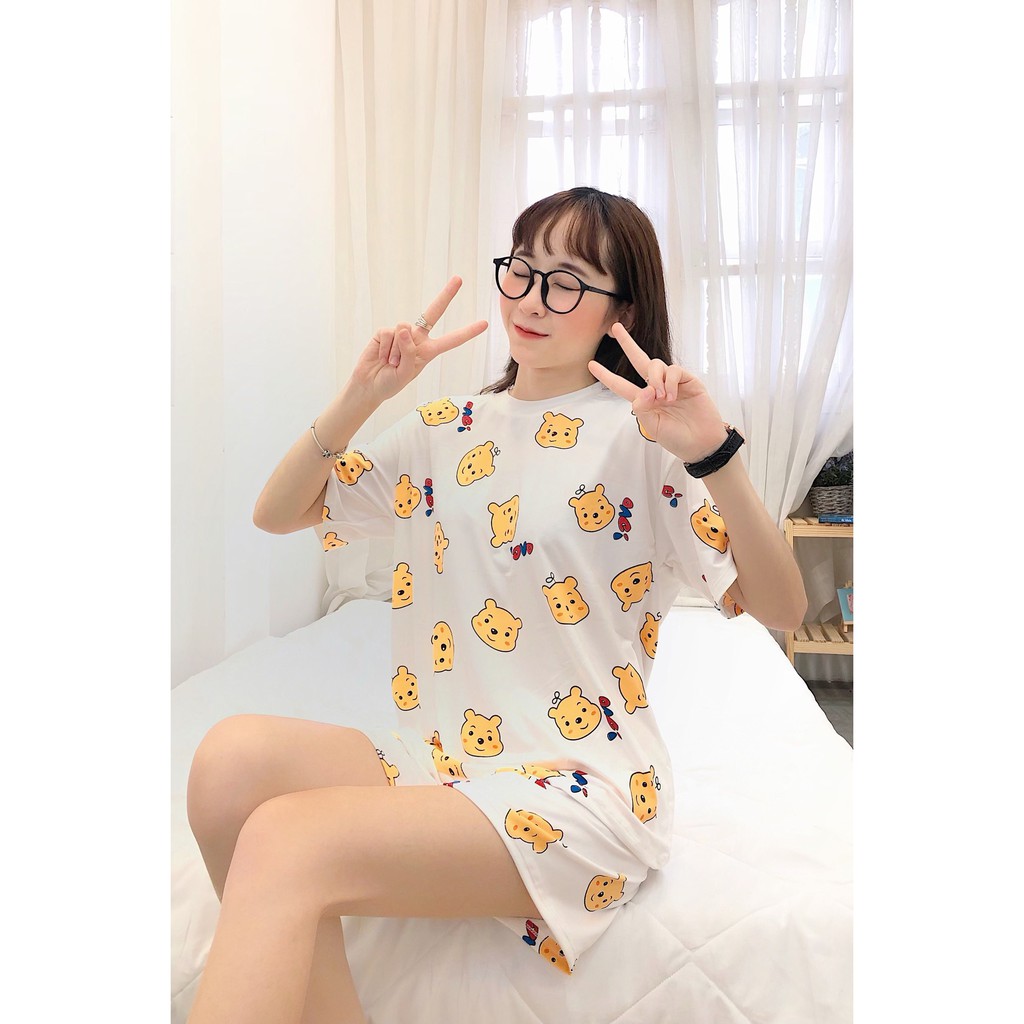 Đồ bộ nữ cộc tay - mặc nhà - chất thun sữa mềm mại co giãn | BigBuy360 - bigbuy360.vn